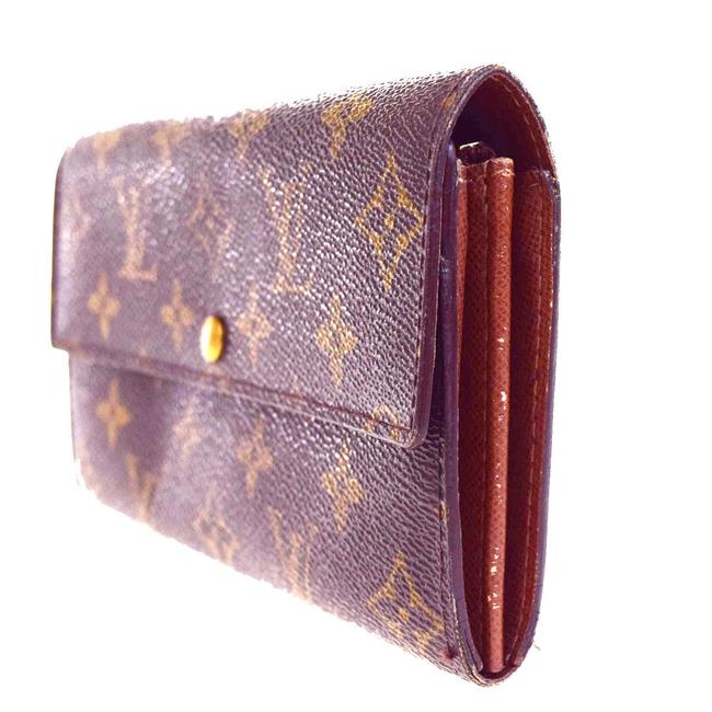 Louis Vuitton Credit Long Bifold Purse Monogram Brown M61724 Zipper Wallet