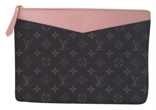Louis Vuitton Daily Pouch Rose Monogram Leather Clutch