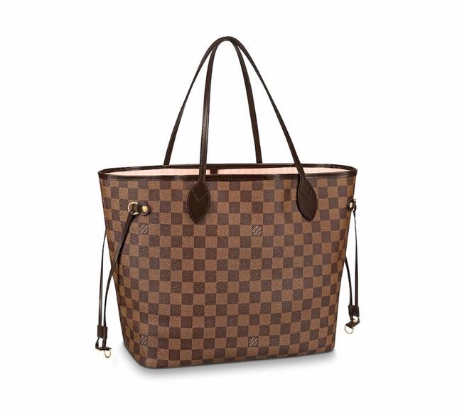 Louis Vuitton Damier Ebene Neverful Mm Brown Canvas Tote