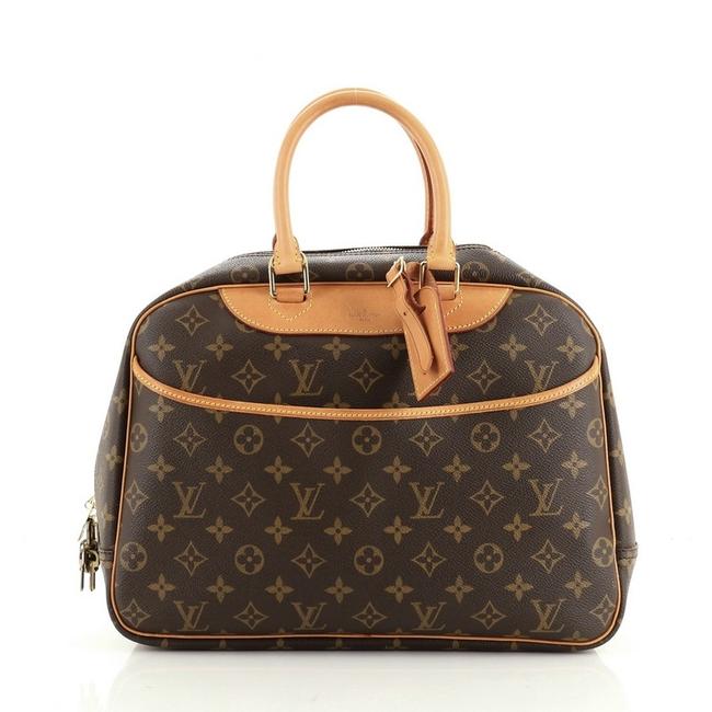 Louis Vuitton Deauville Handbag Monogram Brown Coated Canvas Satchel
