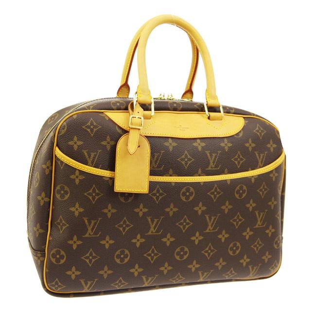 Louis Vuitton Deauville Like New Discontinued Monogram Brown Canvas Satchel