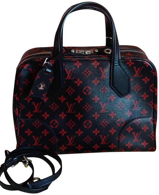 Louis Vuitton Dora Limited Edition Monogram Red Black Canvas Satchel