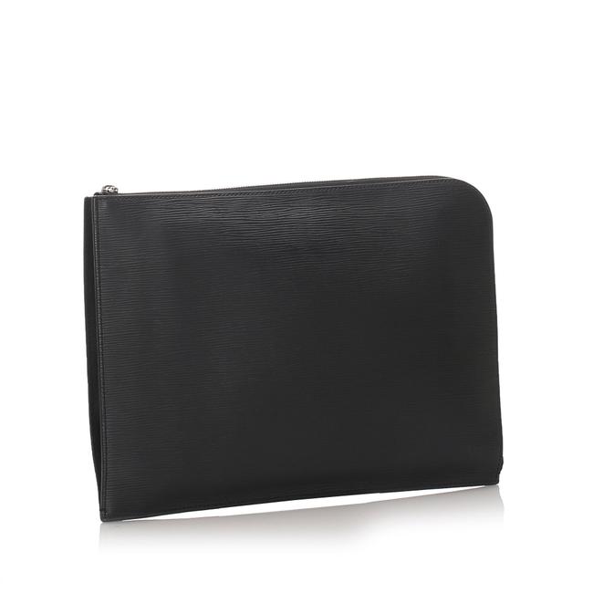 Louis Vuitton Epi Document Case Black Leather Clutch