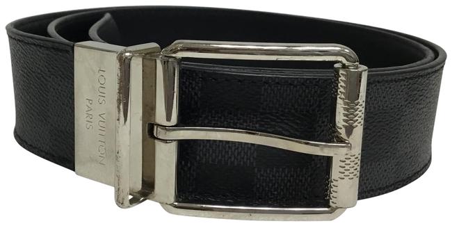 Louis Vuitton Graphite Damier with Silver Buckle Belt
