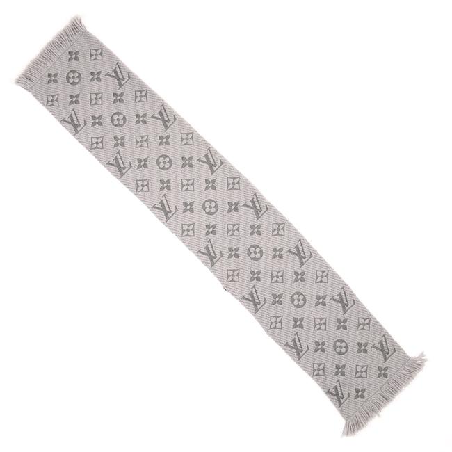 Louis Vuitton Gray Logomania Blend Scarf Wrap