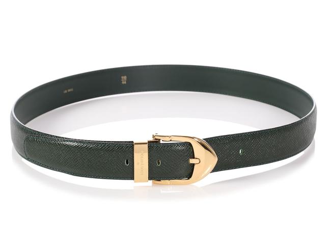 Louis Vuitton Green Taiga Leather Classique Belt