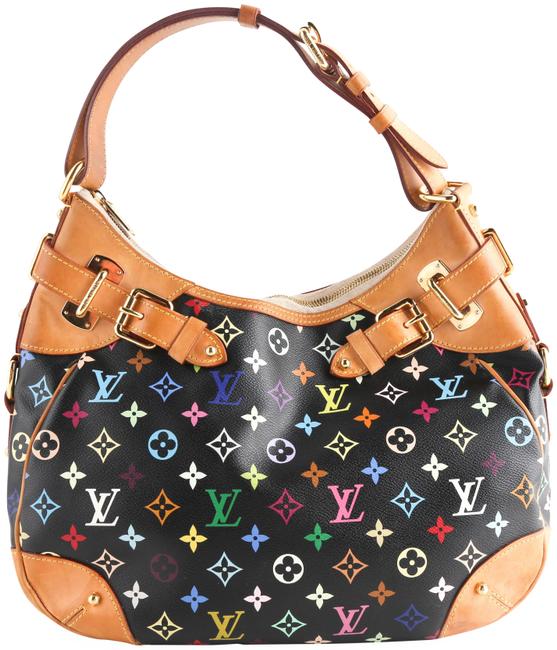 Louis Vuitton Greta Noir Black Monogram Multicolore Canvas Hobo Bag