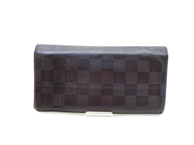 Louis Vuitton Black Damier Infini Leather Brazza Long Flap 234905 Wallet