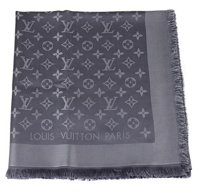 Louis Vuitton Grey Shine Monogram Shawl Scarf Wrap