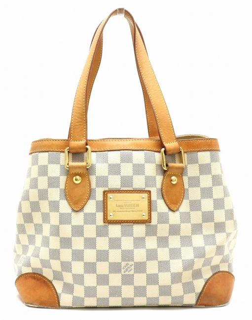 Louis Vuitton Hampstead Tote Bag Damier Azur Pm Handbag Shoulder N51207 Pvc