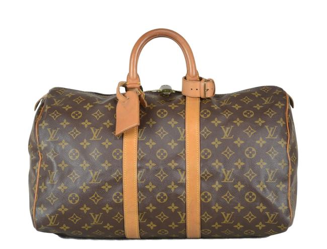 Louis Vuitton Keepall 45 Brown Monogram Canvas Tote