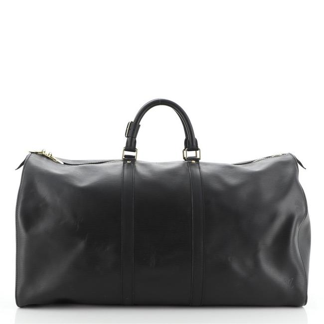 Louis Vuitton Keepall Epi 55 Black Leather Tote