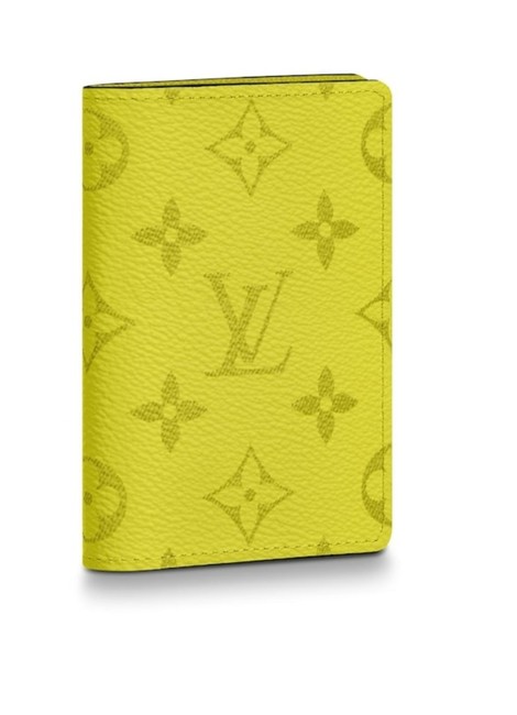 Louis Vuitton Lime Green Pocket Organizer Monogram Taiga Leather Wallet