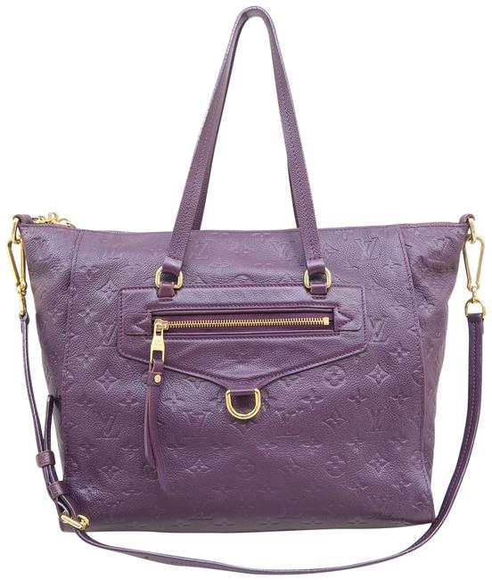 Louis Vuitton Lumineuse Calfskin Purple Empreinte Monogram Satchel