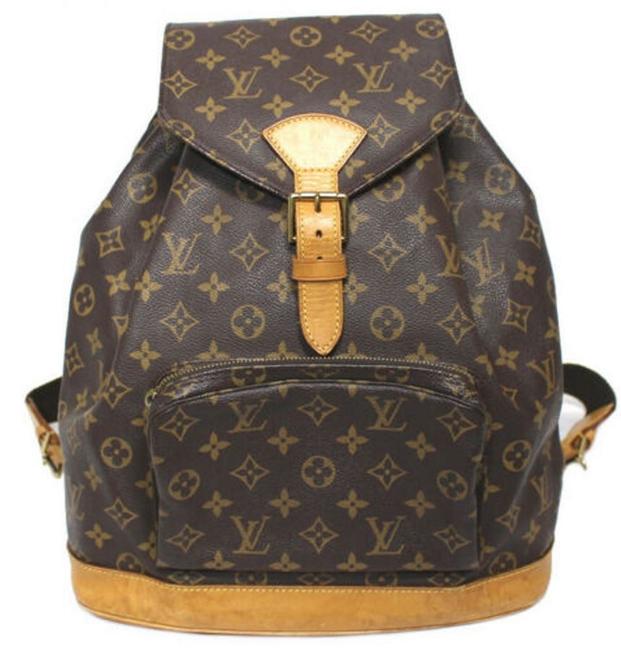 Louis Vuitton Lv Monsouris Gm with Lv Dustbag Brown Canvas Backpack