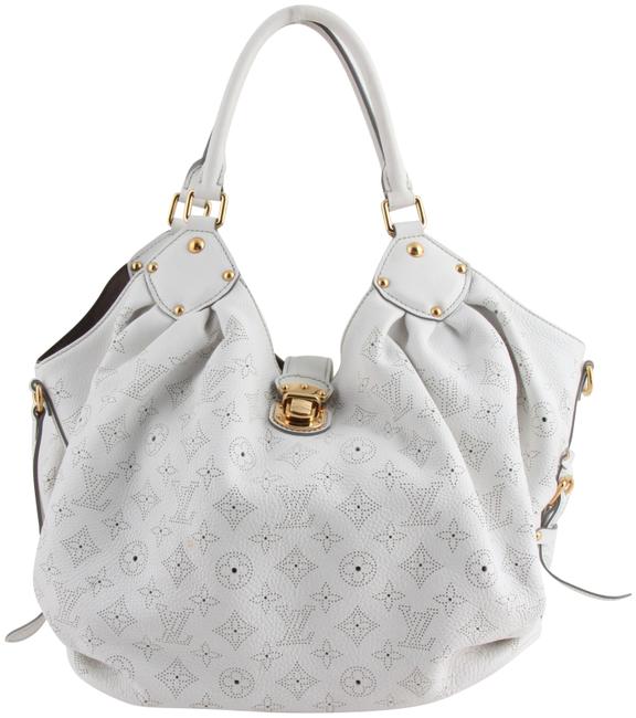 Louis Vuitton Mahina XL White Cowhide Leather Hobo Bag