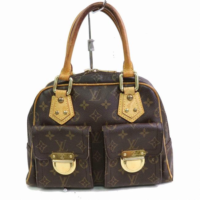 Louis Vuitton Manhattan Monogram Pm 865866 Brown Coated Canvas Satchel