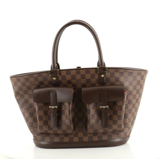 Louis Vuitton Manosque Handbag Damier Gm Brown Coated Canvas Tote