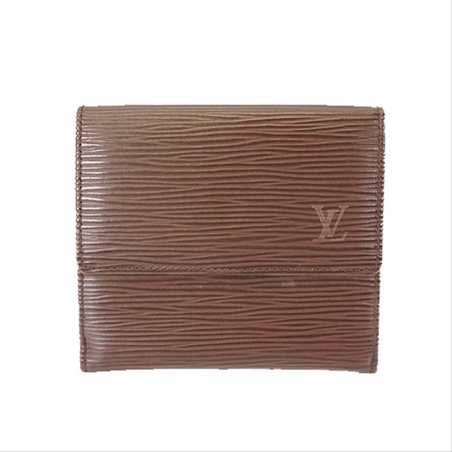 Louis Vuitton Mocha  Mocha Epi M6348d Women Epi Leather Tri fold Wallet
