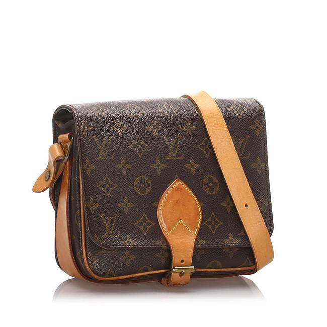 Louis Vuitton Monogram Cartouchiere Mm Brown Leather Cross Body Bag