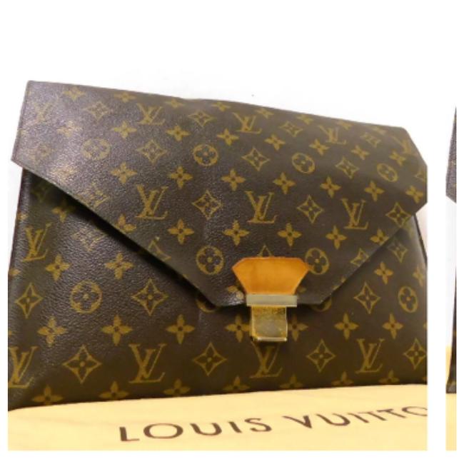 Louis Vuitton Monogram Portedocuments Senateur Brief Case Brown Clutch