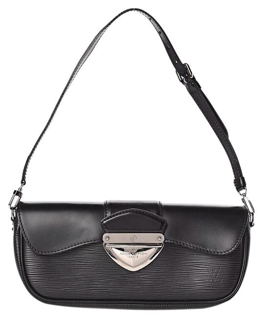 Louis Vuitton Montaigne Clutch Cassis Epi Black Leather Baguette