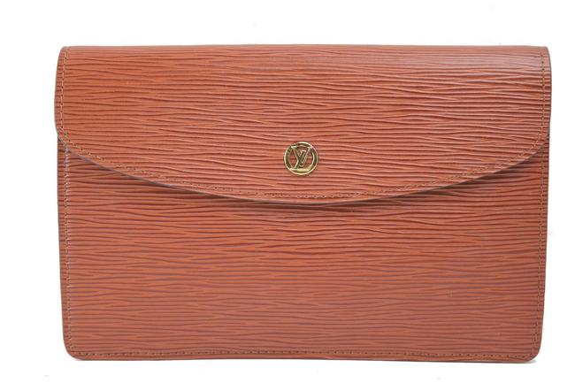 Louis Vuitton Montaigne Envelope 869847 Brown Leather Clutch