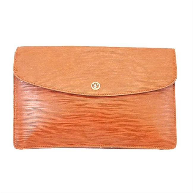 Louis Vuitton Montaigne Epi 27 M52653 Men Women Unisex Kenyan Brown Clutch