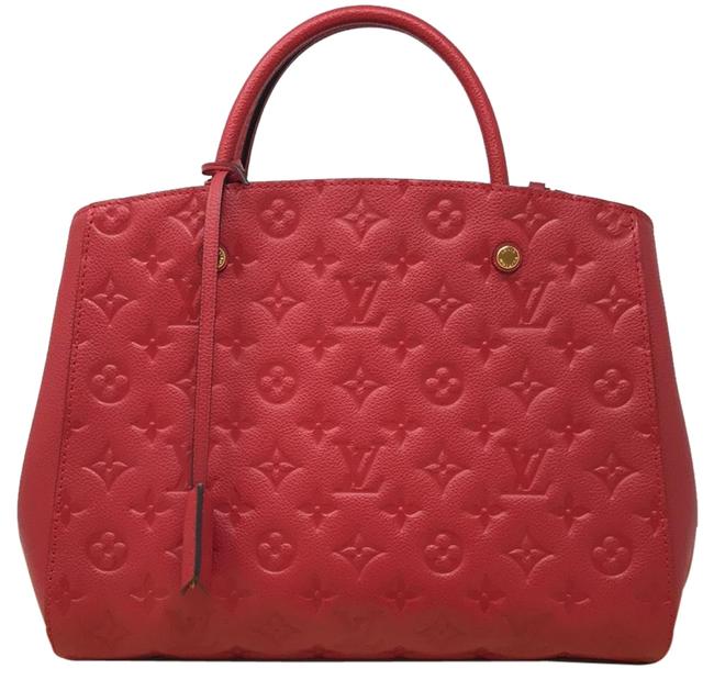 Louis Vuitton Montaigne Mm Red Leather Satchel