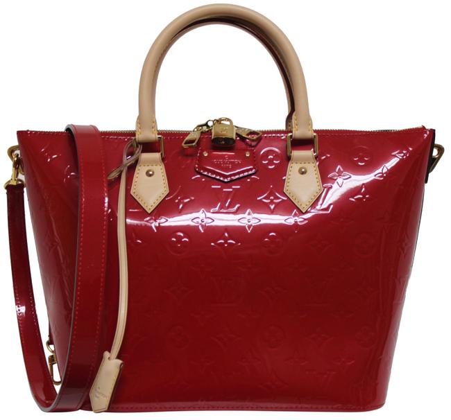 Louis Vuitton Montebello Vernis Mm Cerise Patent Red Leather Tote