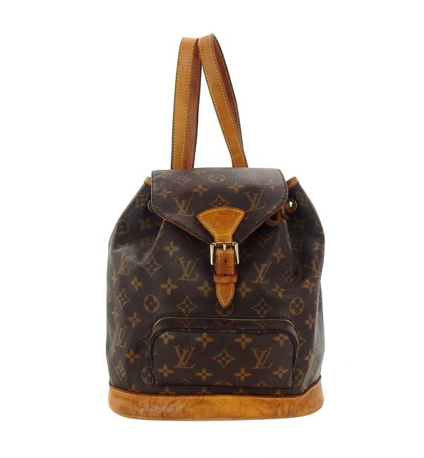 Louis Vuitton Montsouris Brown Monogram Canvas Leather Backpack