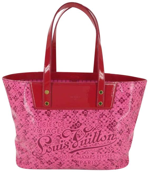 Louis Vuitton Murakami Cosmic Blossom Pm 870012 Pink Leather Tote
