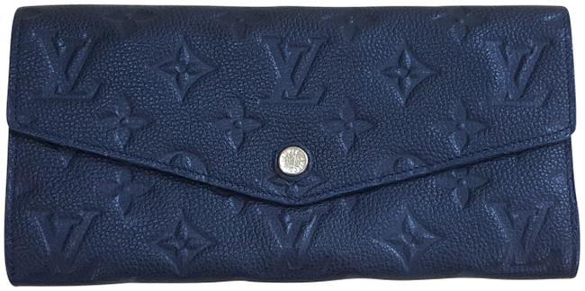 Louis Vuitton Navy Blue Sarah Empreinte Long Portefeuille Curieuse Wallet