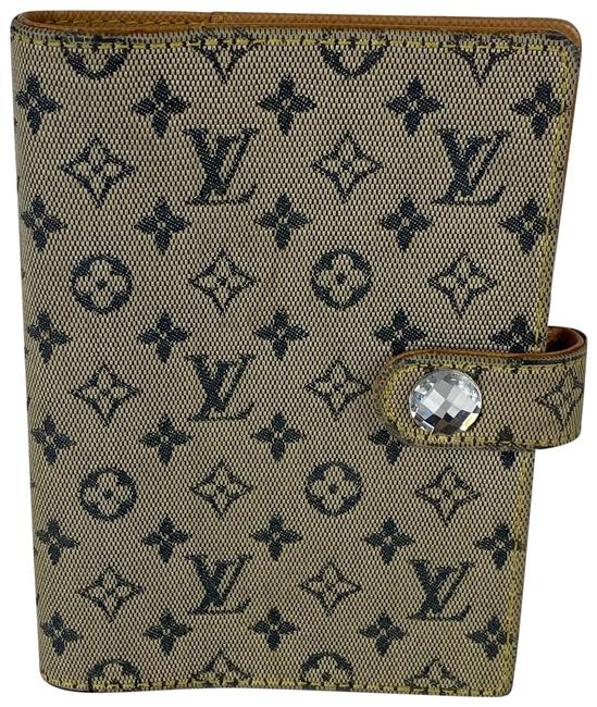 Louis Vuitton Navy Monogram Mini Lin Agenda Blue 10lv62 Wallet
