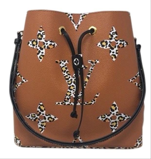 Louis Vuitton Neonoe Jungle Carmel Brown Coated Canvas Hobo Bag