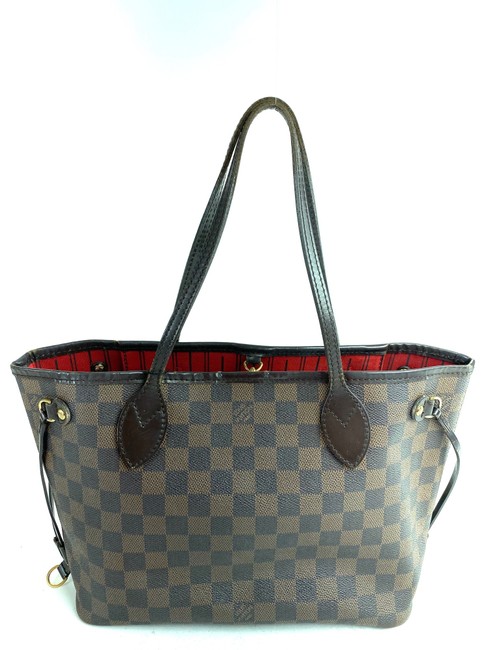 Louis Vuitton Neverfull Damier Ebene Pm 21l69 Brown Coated Canvas Tote