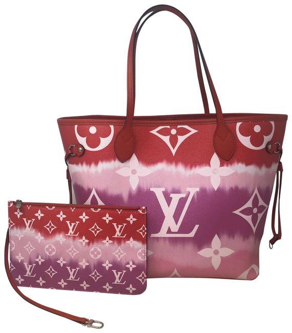 Louis Vuitton Neverfull Escale Mm Rouge Canvas Tote