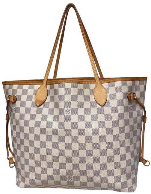 Louis Vuitton Neverfull Mm Damier Azur Coated Canvas Tote