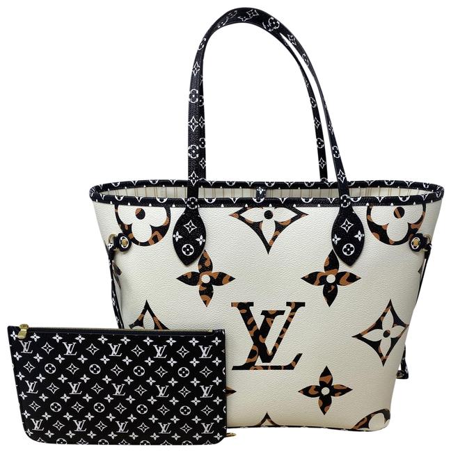 Louis Vuitton Neverfull Mm Jungle Monogram Ivoire White Coated Canvas Tote