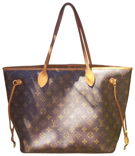 Louis Vuitton Neverfull Mm Monogram Browns Canvas Tote