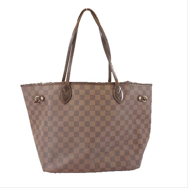 Louis Vuitton Neverfull Mm N51105 Women Tote Damier Canvas Shoulder Bag
