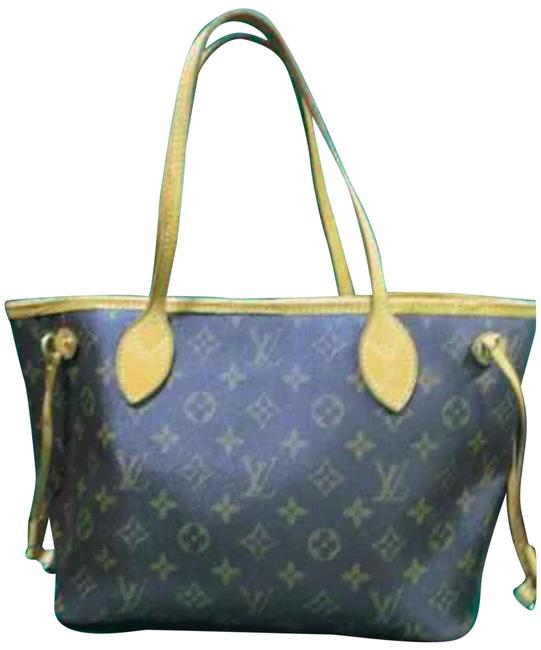 Louis Vuitton Neverfull Bag Pm Monogram Small Shopper Brown Leather Tote