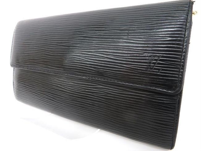 Louis Vuitton Noir Pochette Epi Portomonet Credit Nm M63592 Bi fold Wallet