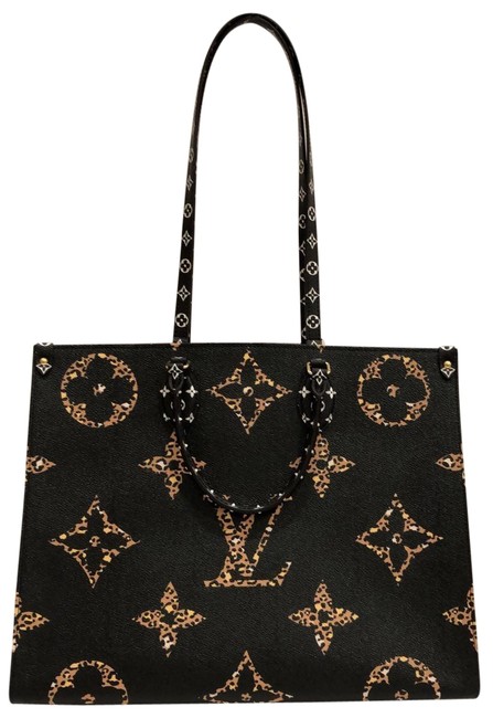 Louis Vuitton Onthego Giant Black Camel Monogram Leather Tote