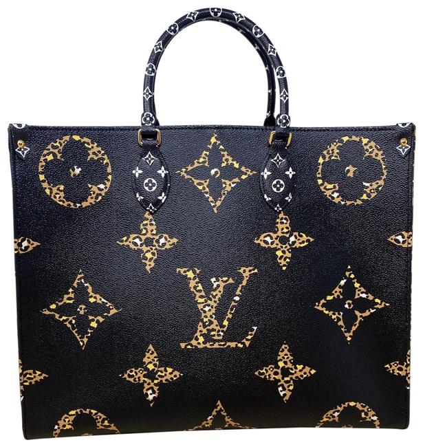 Louis Vuitton Onthego Jungle Monogram Noir Black Coated Canvas Tote