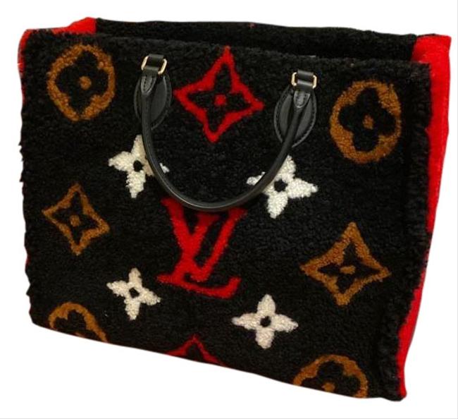 Louis Vuitton Onthego Limited Edition Teddy Handbag Multicolor Fleece Tote