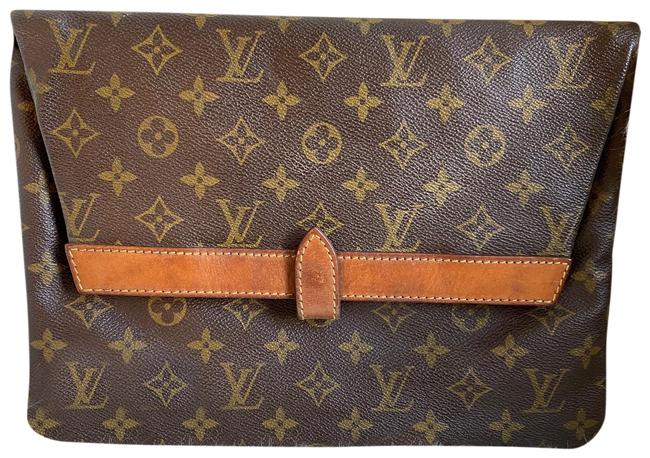 Louis Vuitton Pillante Monogram Canvas Brown Leather Clutch