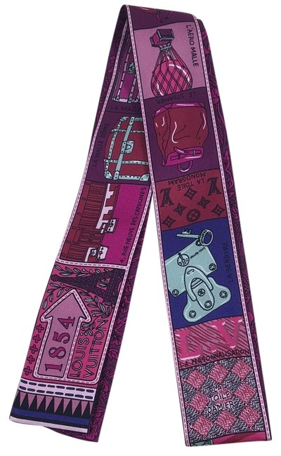 Louis Vuitton Pink Purple 2018 New Bb Jeu Bandeau Scarf Wrap