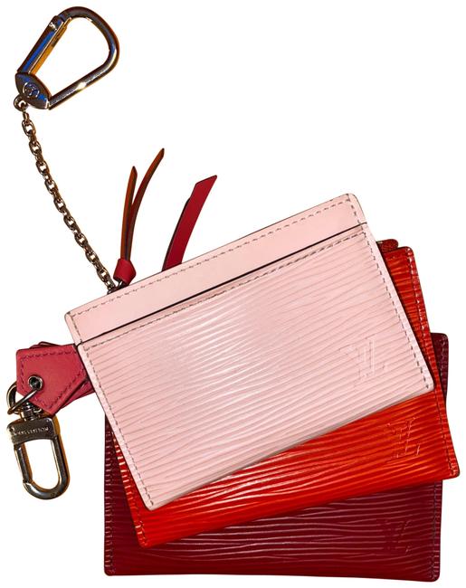Louis Vuitton Pink Trio Card Case Epi Rose Ballerine Rogue Fuchsia Wallet