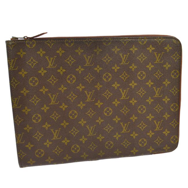 Louis Vuitton Poche Portfolio Monogram Leather Clutch